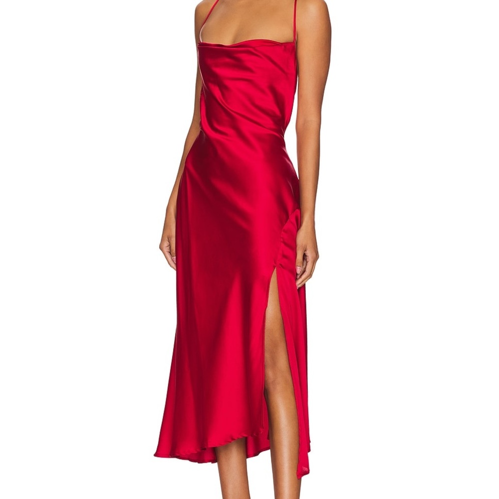 Gaia Dress in Red Astr Red Midi Dress